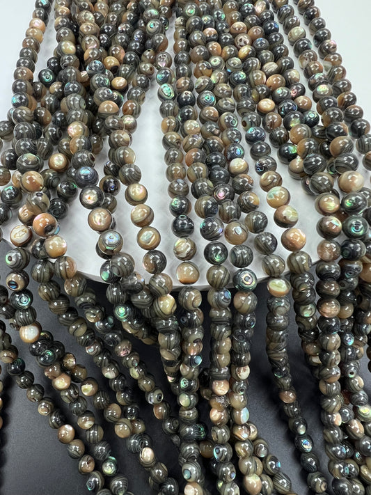 Abalone Shell Round Beads Strand 6mm