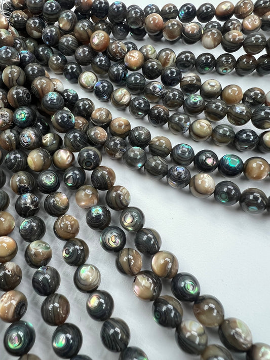 Abalone Shell Round Beads Strand 7mm