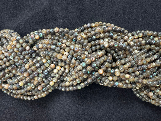 Abalone Shell Round Beads Strand 3mm