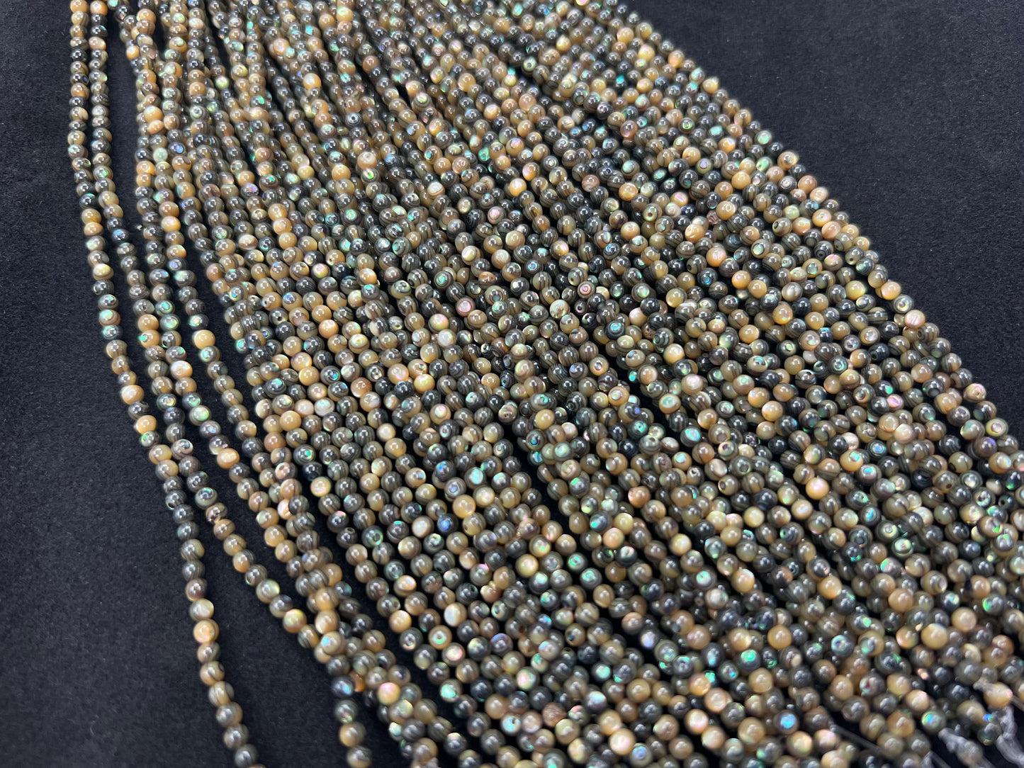 Abalone Shell Round Beads Strand 3mm