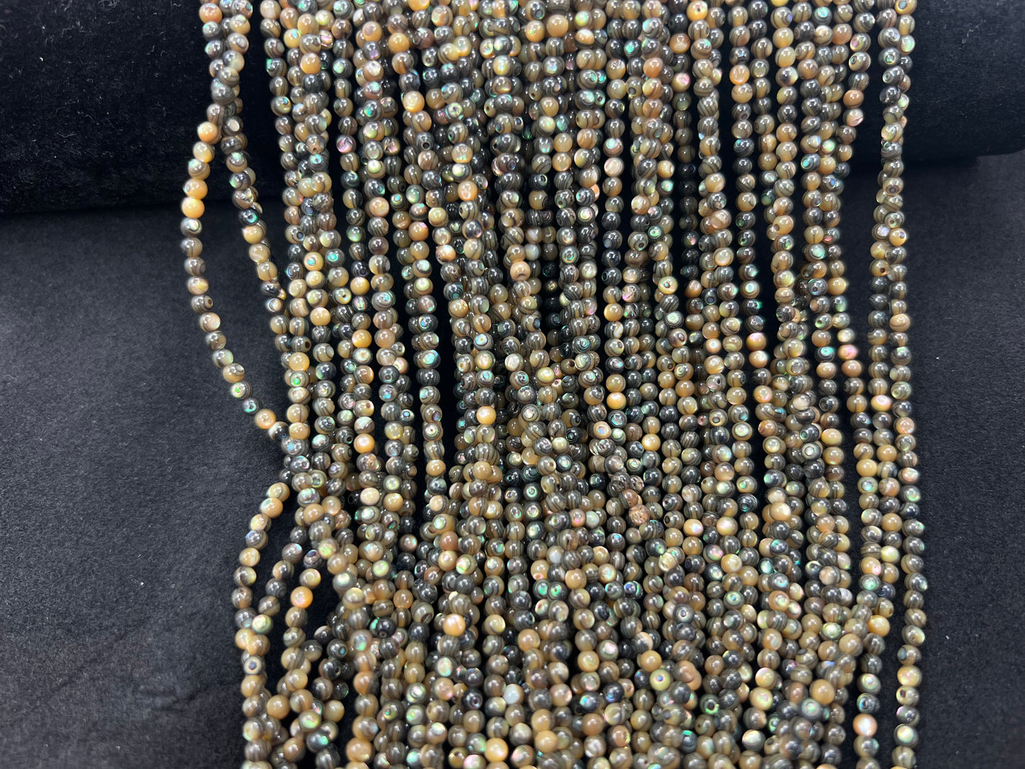 Abalone Shell Round Beads Strand 3mm