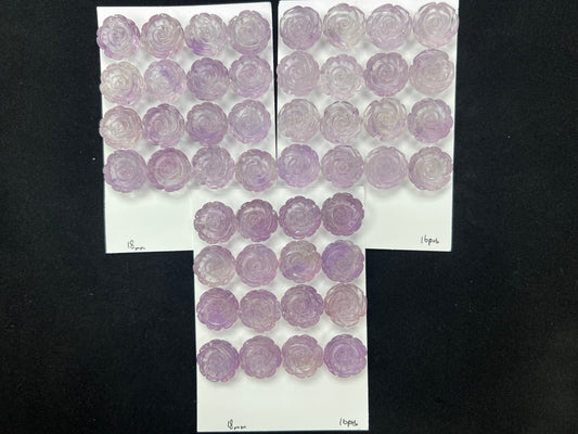 Amethyst Rose Loose Piece 18mm (Back Half Drilled)