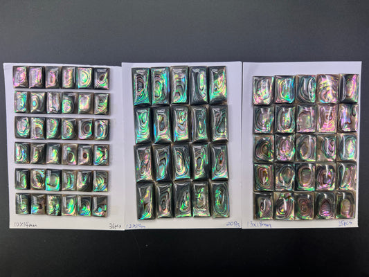 Natural Abalone Shell Rectangle Cab 10x14mm - 13x18mm