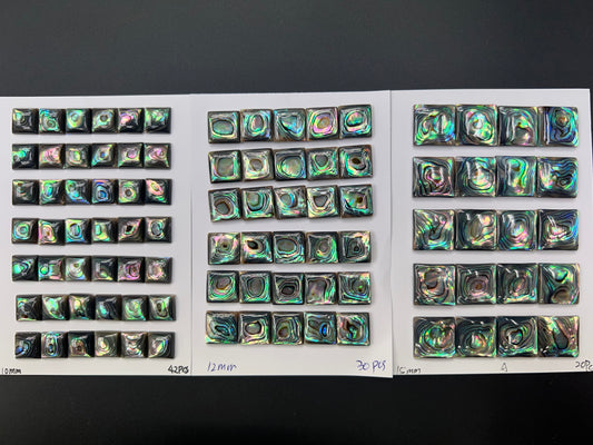 Natural Abalone Shell Square Cab 10mm - 15mm