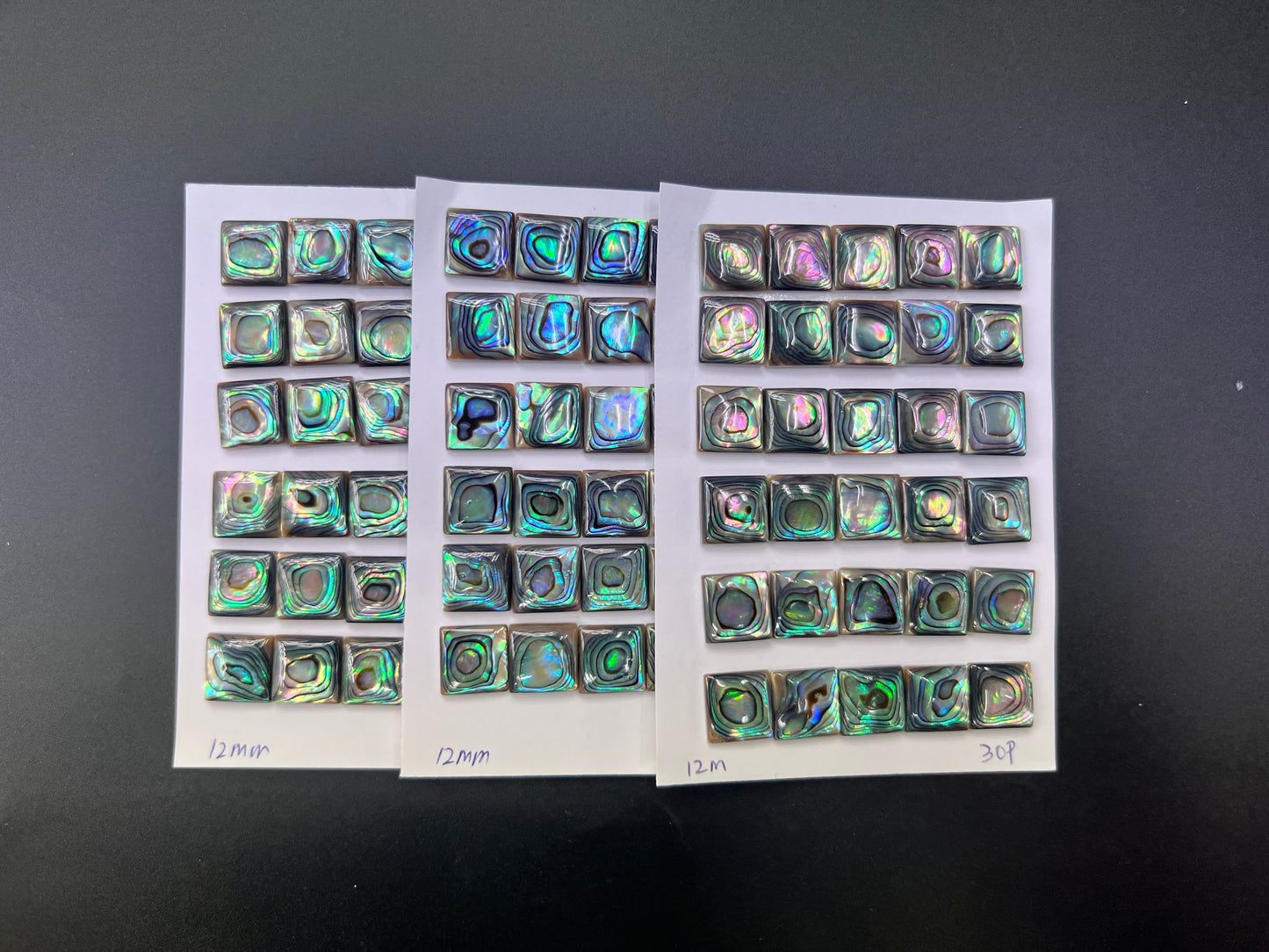 Natural Abalone Shell Square Cab 10mm - 15mm