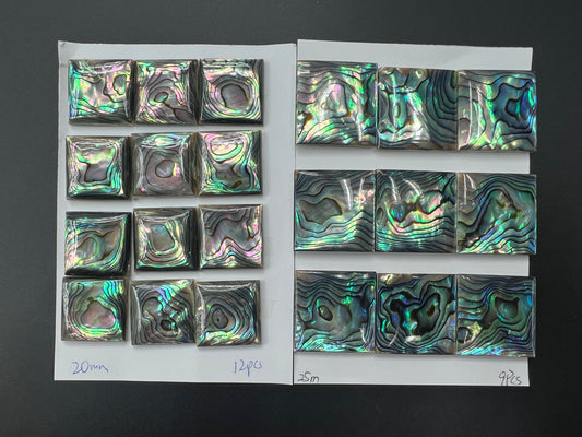 Natural Abalone Shell Square Cab 20mm 25mm