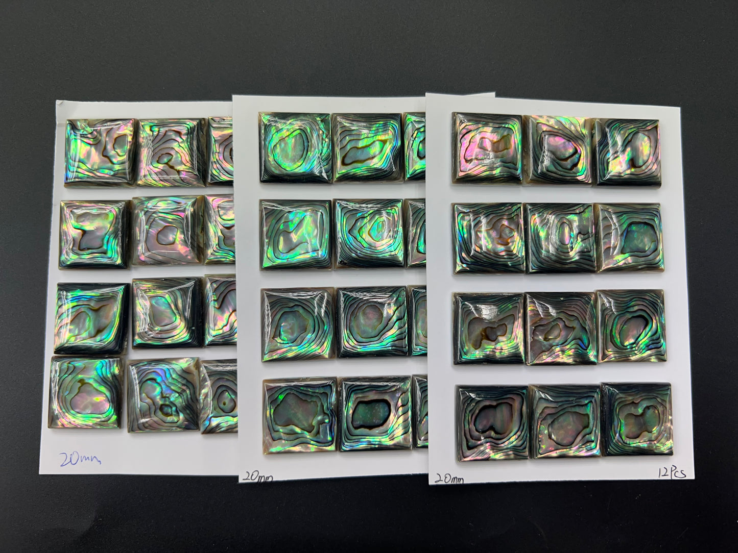 Natural Abalone Shell Square Cab 20mm 25mm