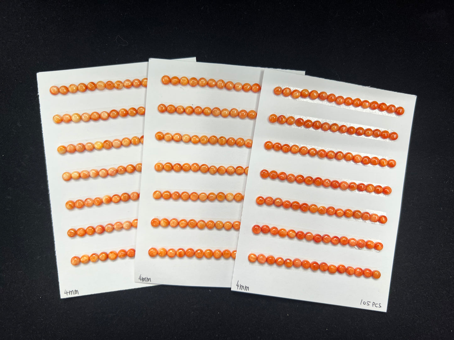 Orange Natural Spiny Oyster Shell Round Cab  4~10mm