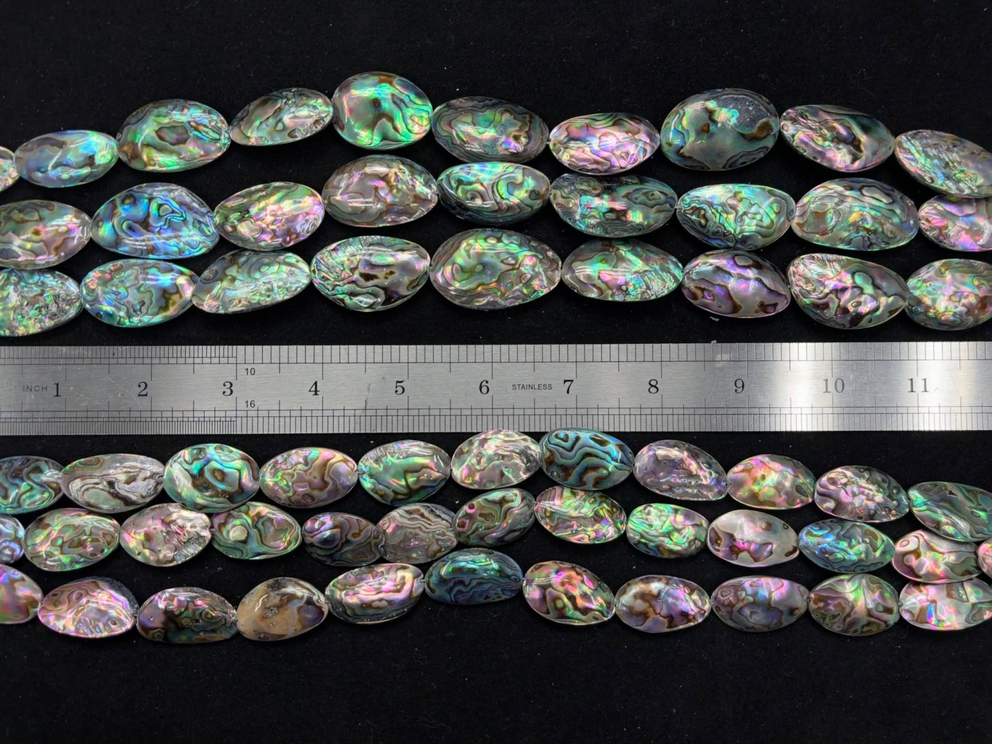 Abalone Shell Irregular Oval Shape Beads Strand