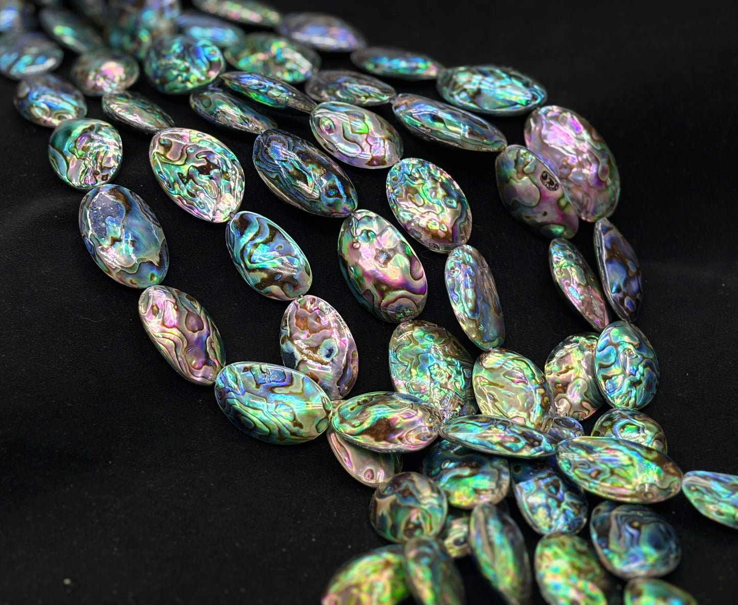 Abalone Shell Irregular Oval Shape Beads Strand