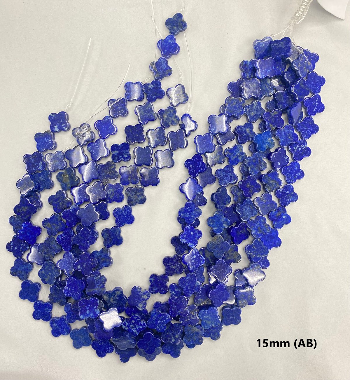 Lapis 4 Clover Flat Beads Strand 15mm 18mm 20mm 25mm 30mm