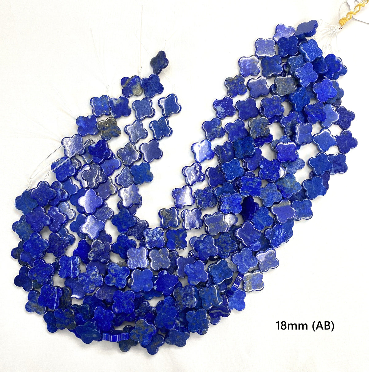 Lapis 4 Clover Flat Beads Strand 15mm 18mm 20mm 25mm 30mm