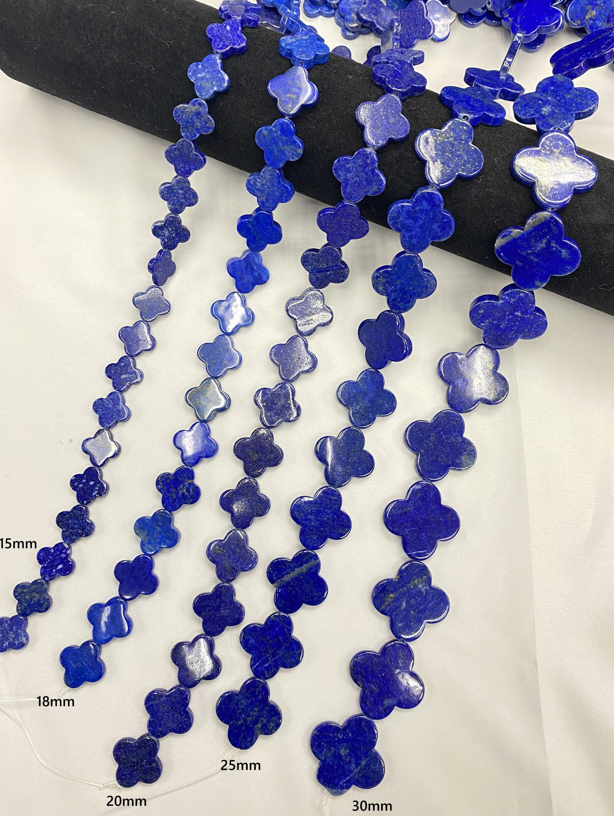 Lapis 4 Clover Flat Beads Strand 15mm 18mm 20mm 25mm 30mm