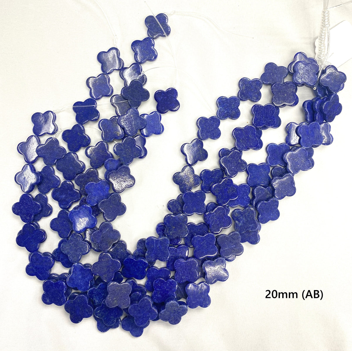 Lapis 4 Clover Flat Beads Strand 15mm 18mm 20mm 25mm 30mm
