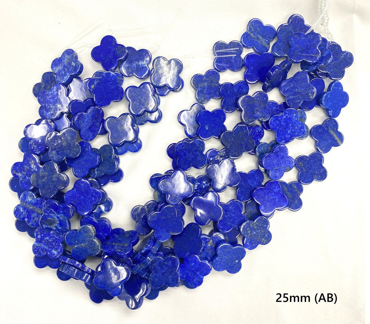 Lapis 4 Clover Flat Beads Strand 15mm 18mm 20mm 25mm 30mm