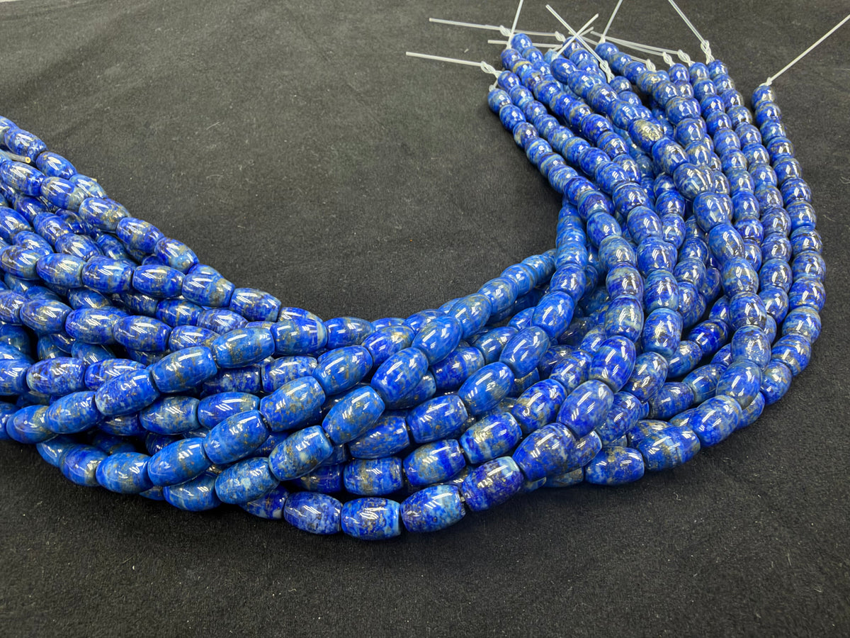 Lapis Barrel Beads Strand 8x12mm
