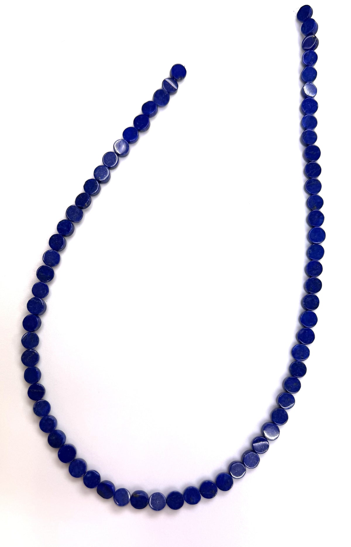 Lapis Coin Flat Beads Strand 16 inches 6mm