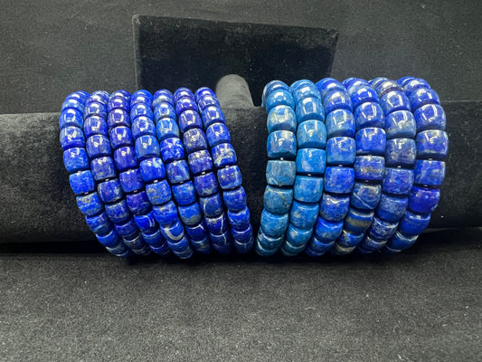 Lapis Cylinder Bracelets 7x8mm 9x10mm