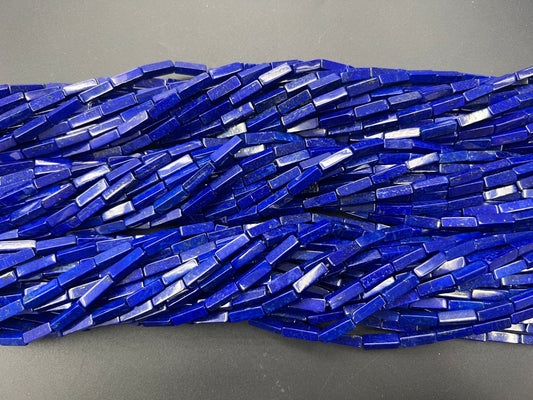 Lapis Rectangle Tube Beads Strand 4x13mm A Grade