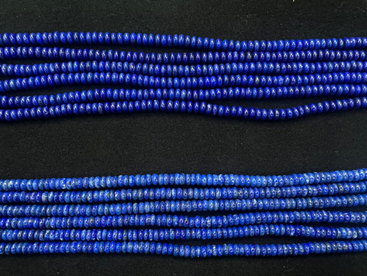 Lapis Roundelle Beads Strand 4mm 5mm 6mm