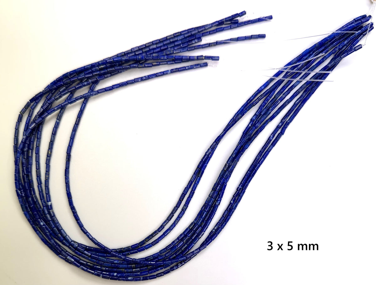 Lapis Tube Beads Strand 3x5mm 4x13mm 8x12mm