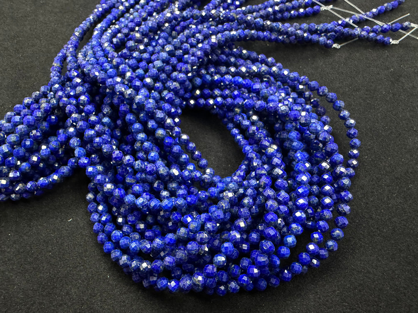 Lapis Fancy Cut Beads Strands 3-12mm
