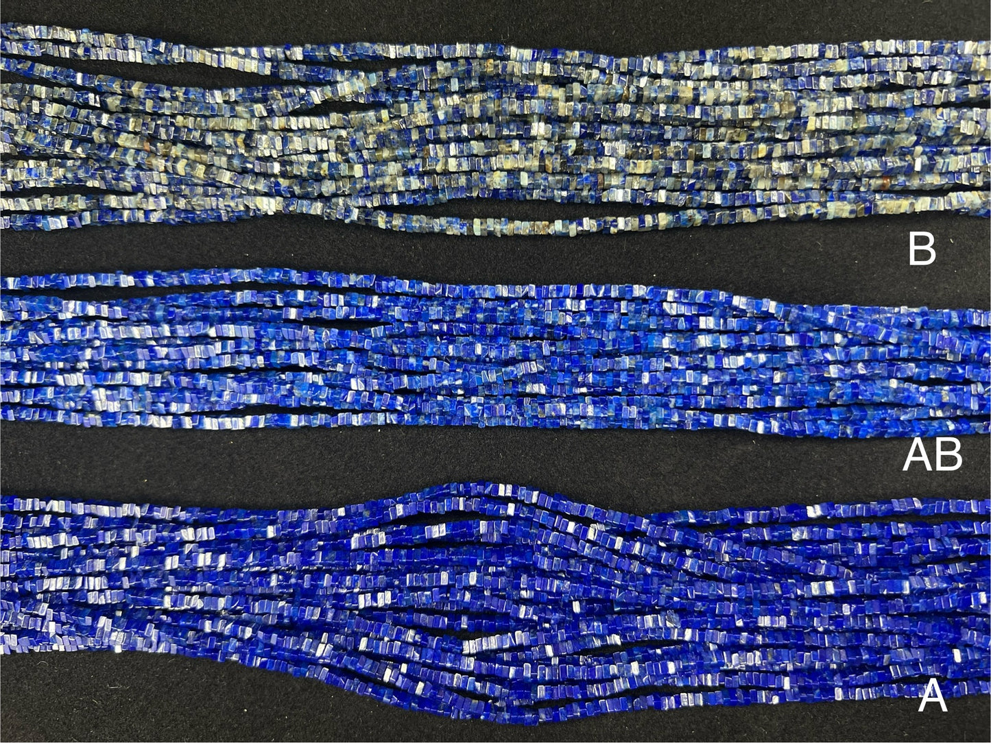 Lapis Square Beads Strand 2.5mm