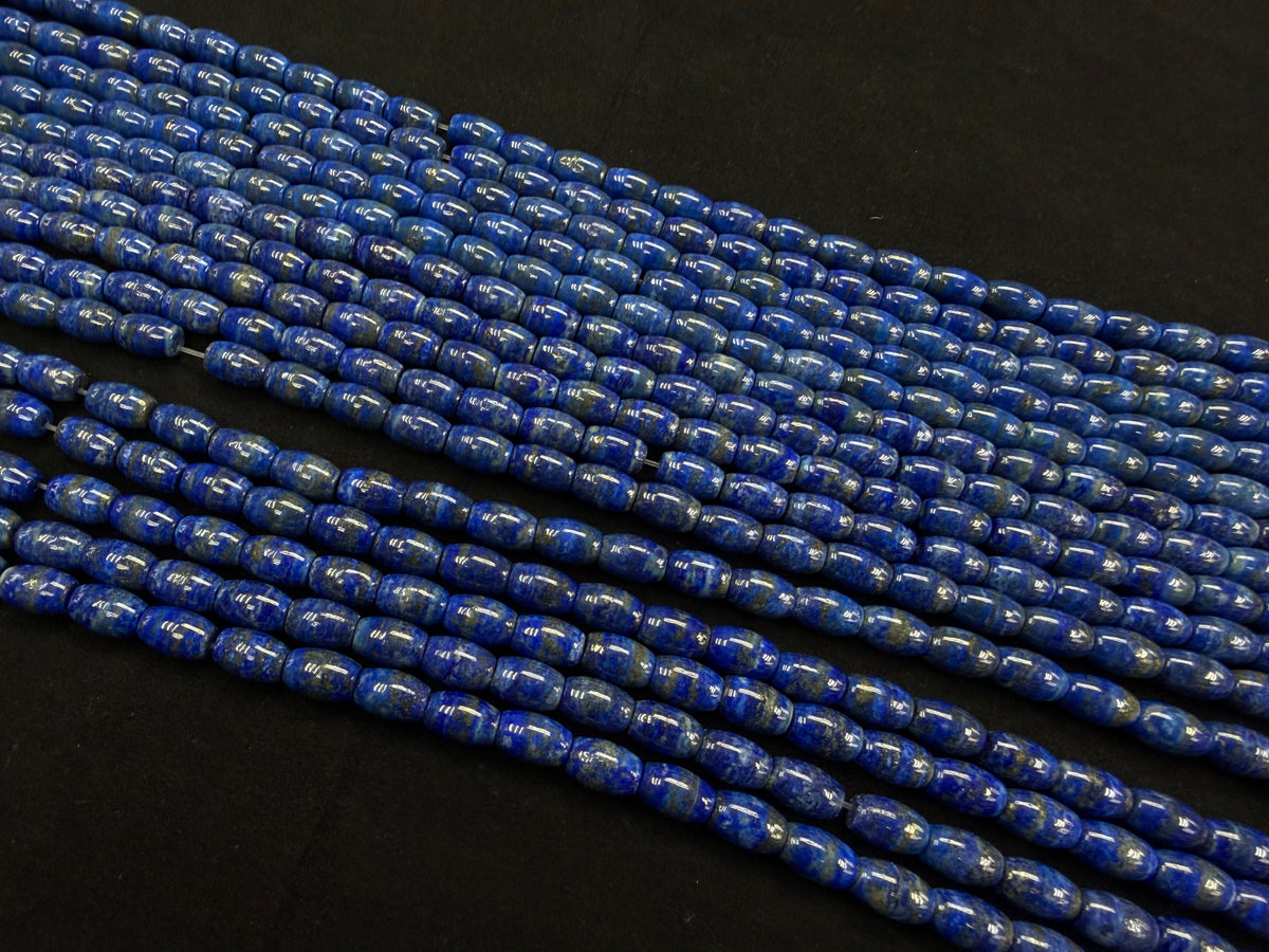Lapis Barrel Beads Strand 8x12mm