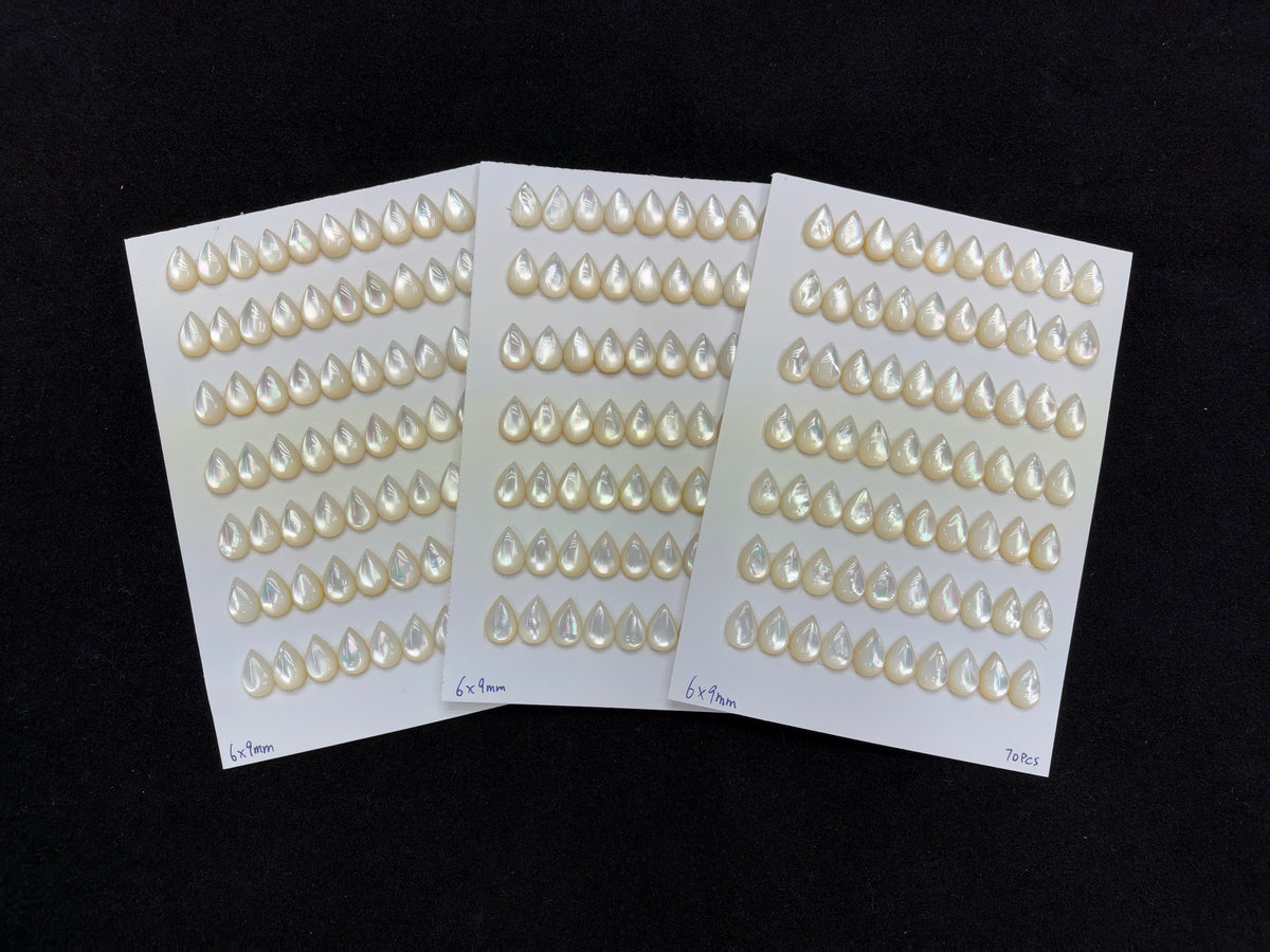 White Mother Of Pearl Teardrop Cab 6x9-12x16mm