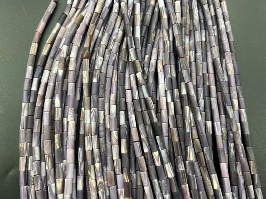(Matt) Wampum Tube Beads4x8mm