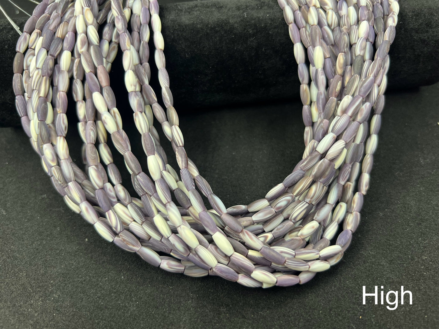 (Matt) Wampum Olive Beads 4x9mm