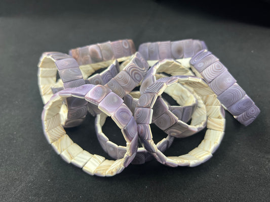 (Matt) Wampum Rectangle Bracelet 10x15mm