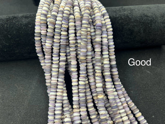 (Matt) Wampum Rondelle Beads 6mm