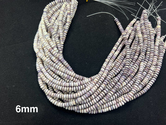 Natural Wampum Rondelle Beads 6mm 8mm