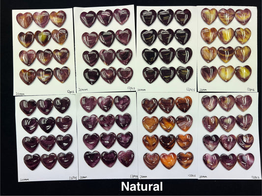 Purple Spiny Oyster Shell Heart Cab 20-30mm
