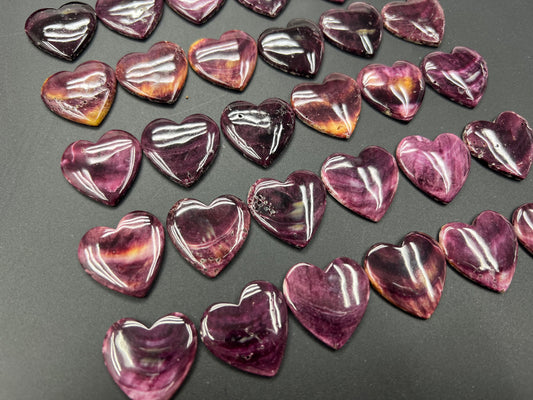 Purple Spiny Oyster Shell Heart Loose Piece 25mm