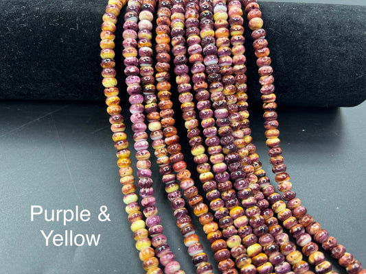 Purple Spiny Oyster Rondelle Beads 6mm