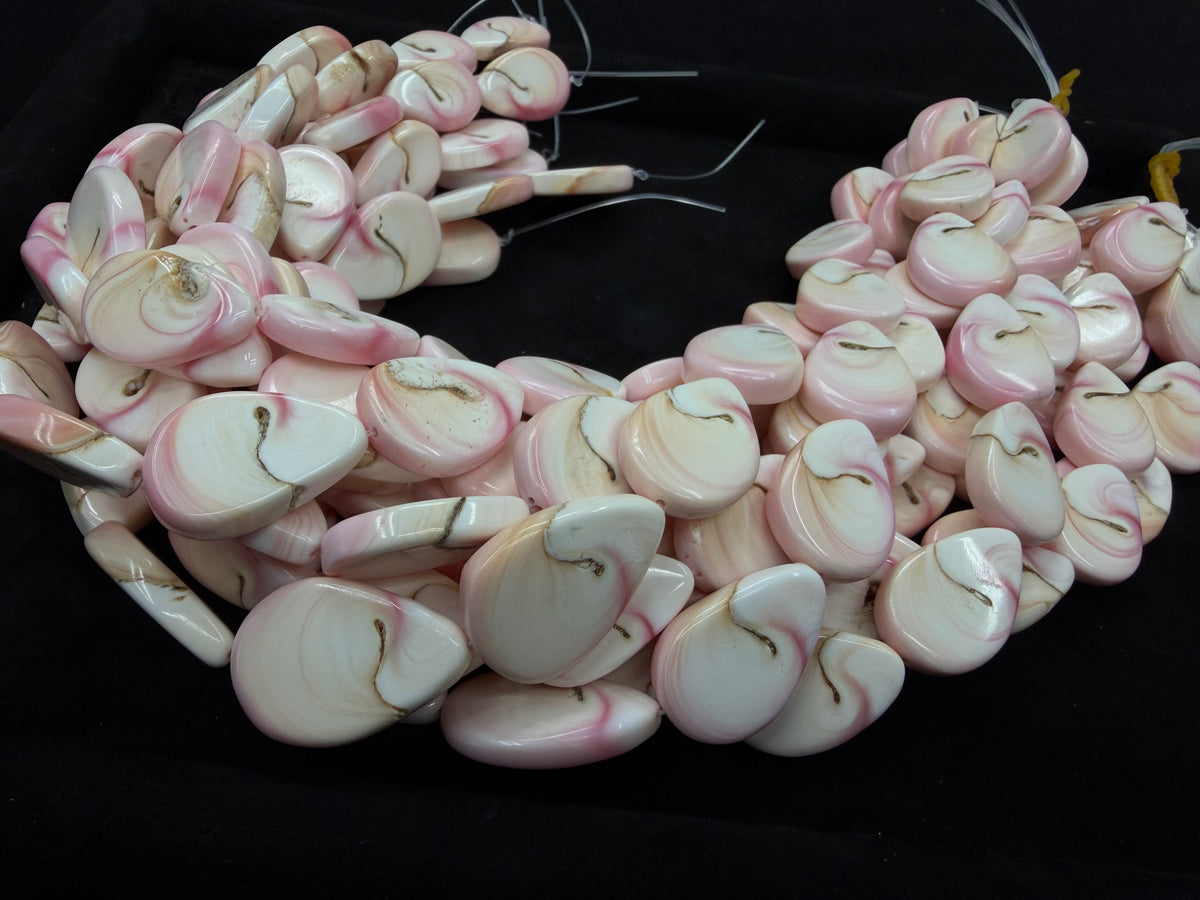 Pink Shell Fancy Swirl Pear Shape Strand Large Size