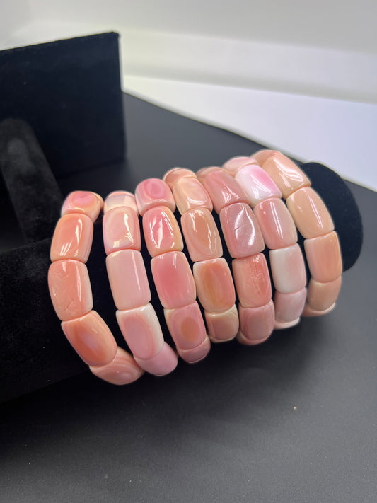Pink Shell Tubes Bracelet