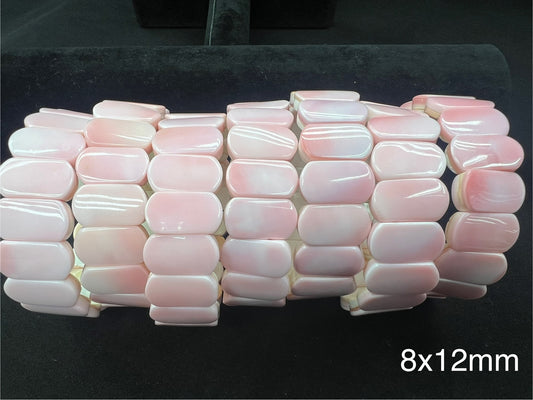 Pink Shell Dog Tag Shape Bracelet 8x12mm