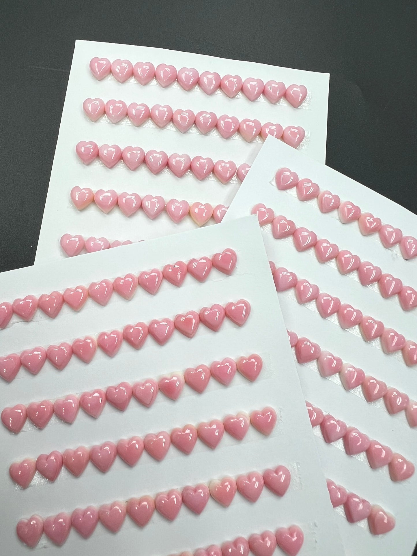 Pink Shell Heart Cabs 6-10mm