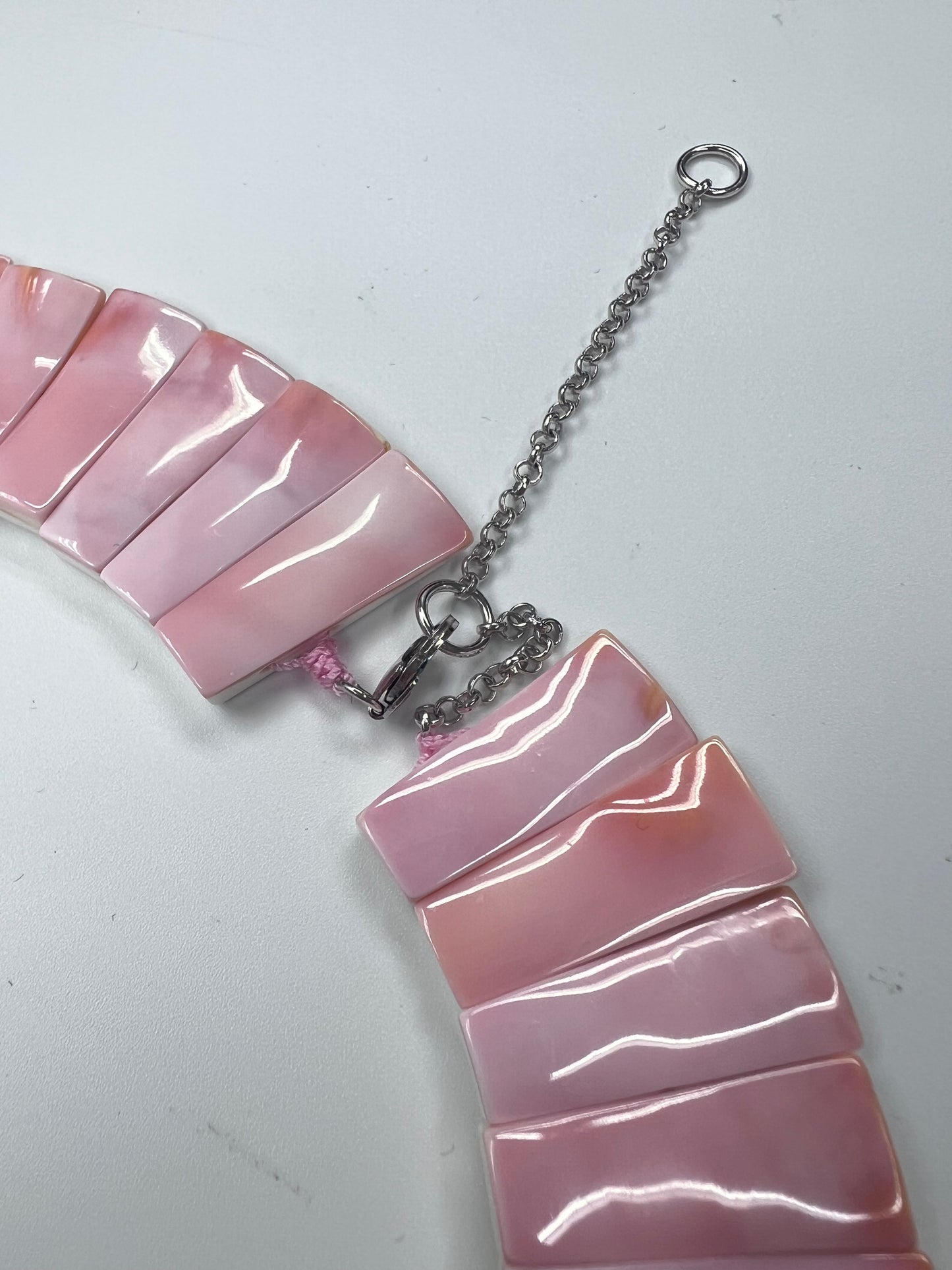 Pink Shell Long Trapezoid Necklace