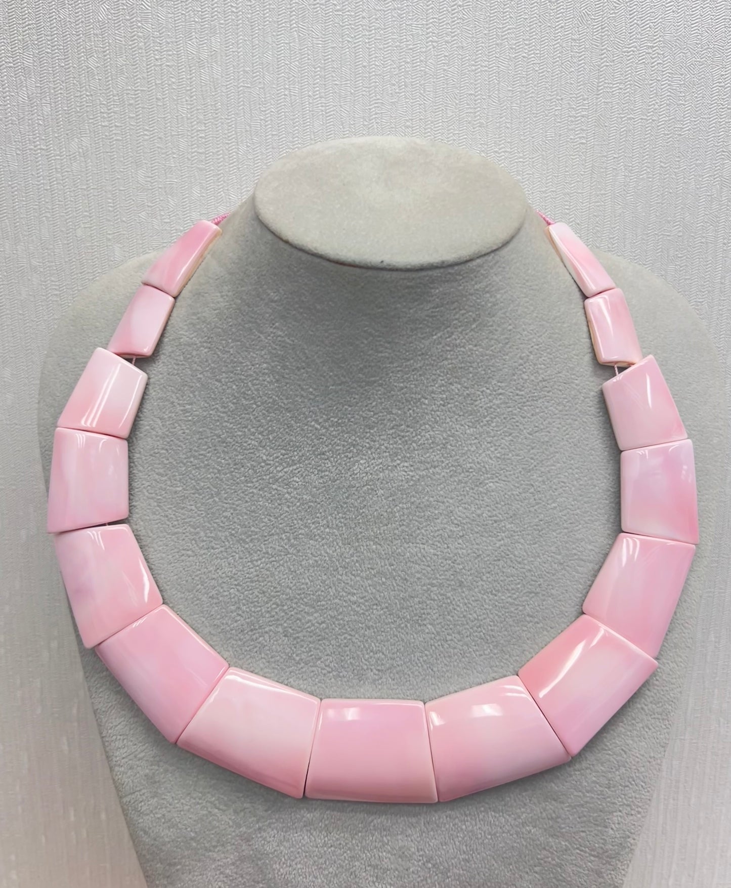 Pink Shell Parallelogram & Trapezoid Necklace