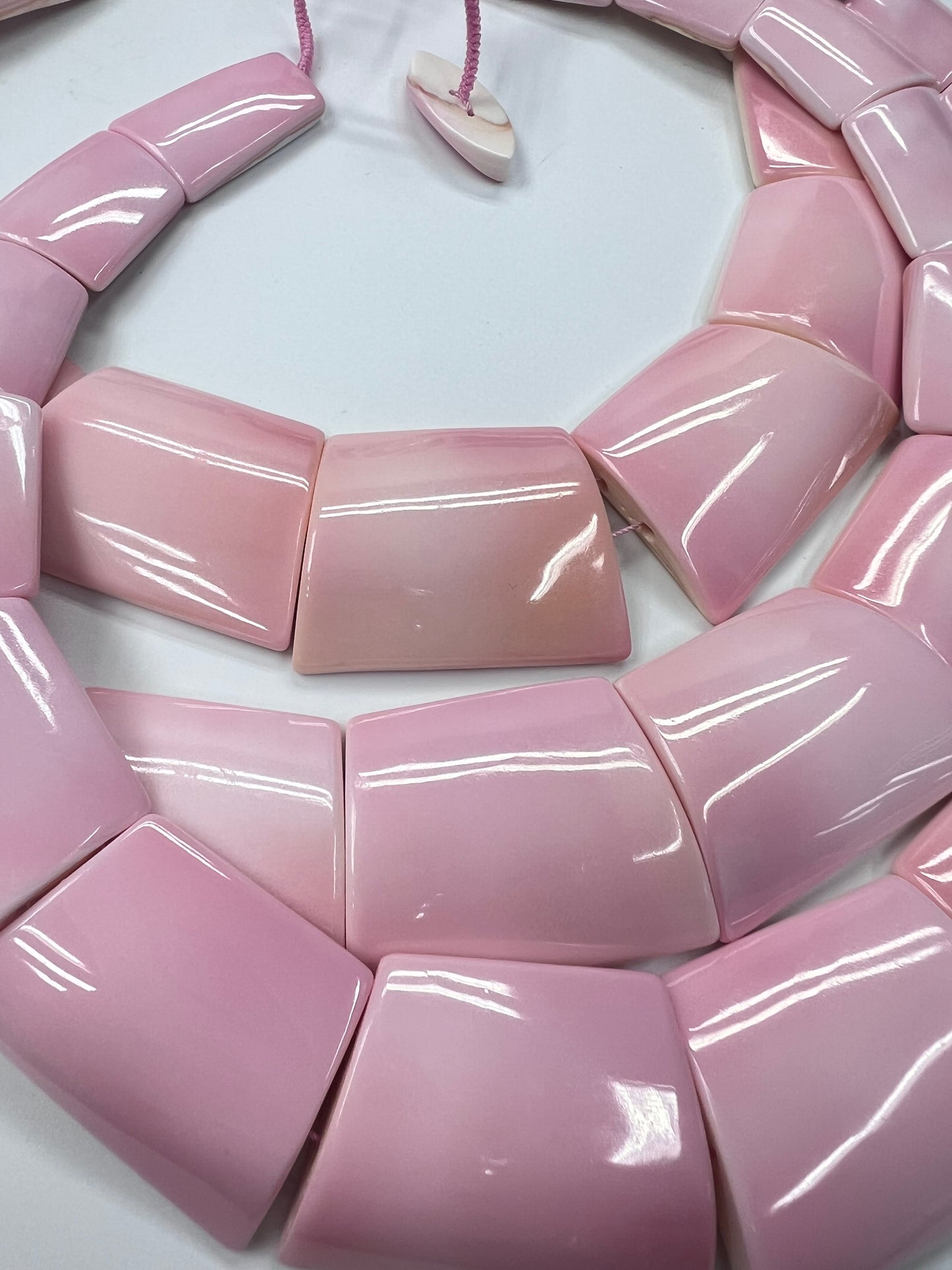 Pink Shell Parallelogram & Trapezoid Necklace