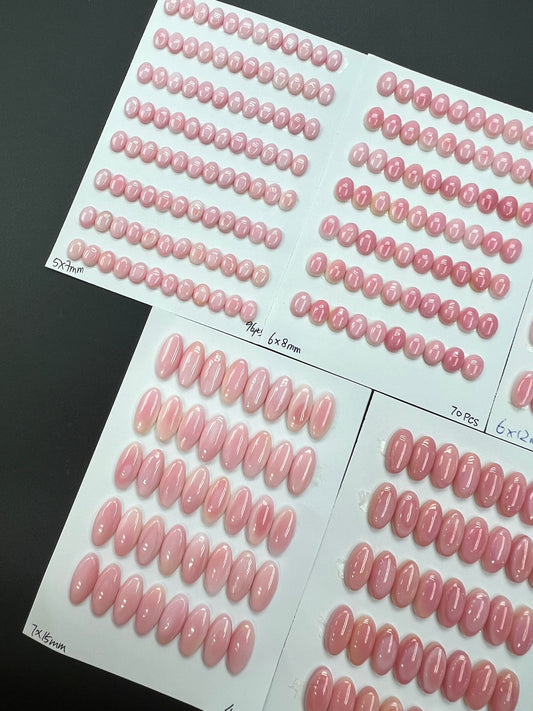 Pink Shell Oval Cabs 5x7mm - 7x15mm