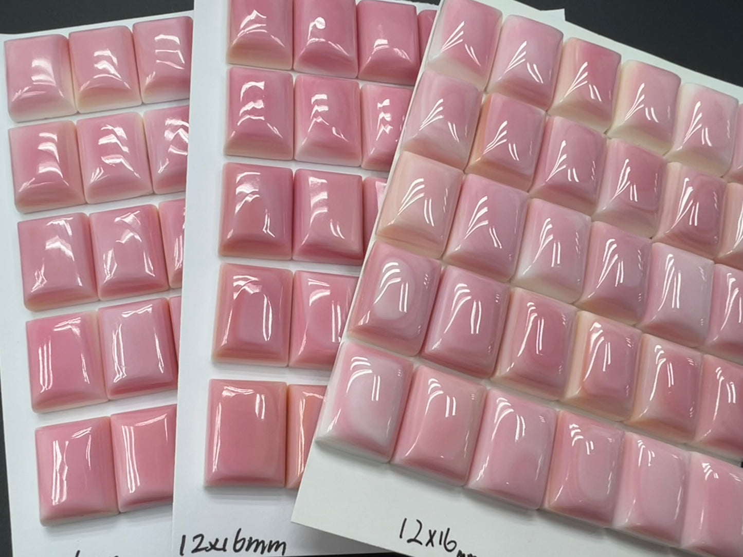Pink Shell Rectangle Cabs 12x16-15x20mm