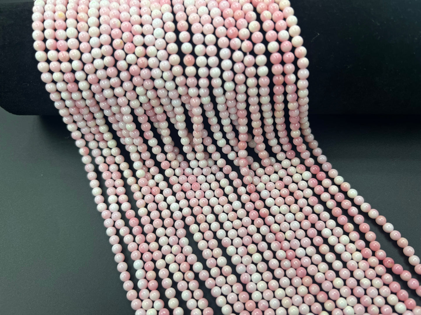 Pink Shell Round Beads Strand 3mm 4mm