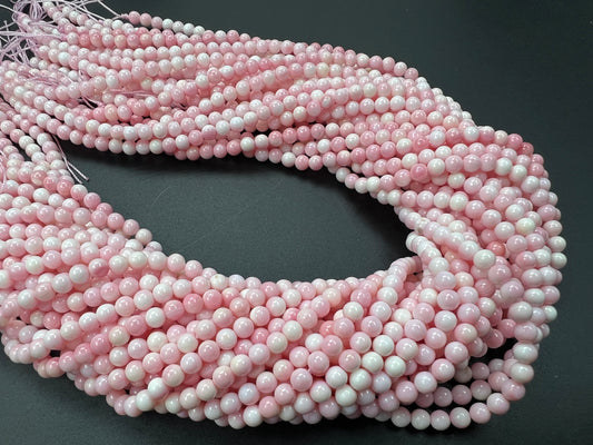 Pink Shell Round Beads Strand 3mm 4mm