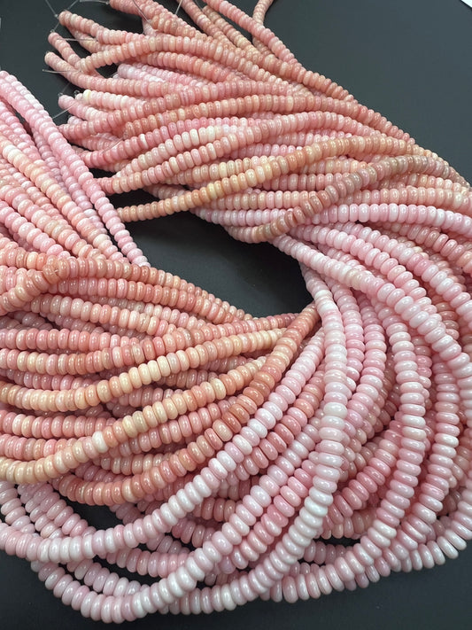 Pink Shell Rondelle Beads Strand 5mm
