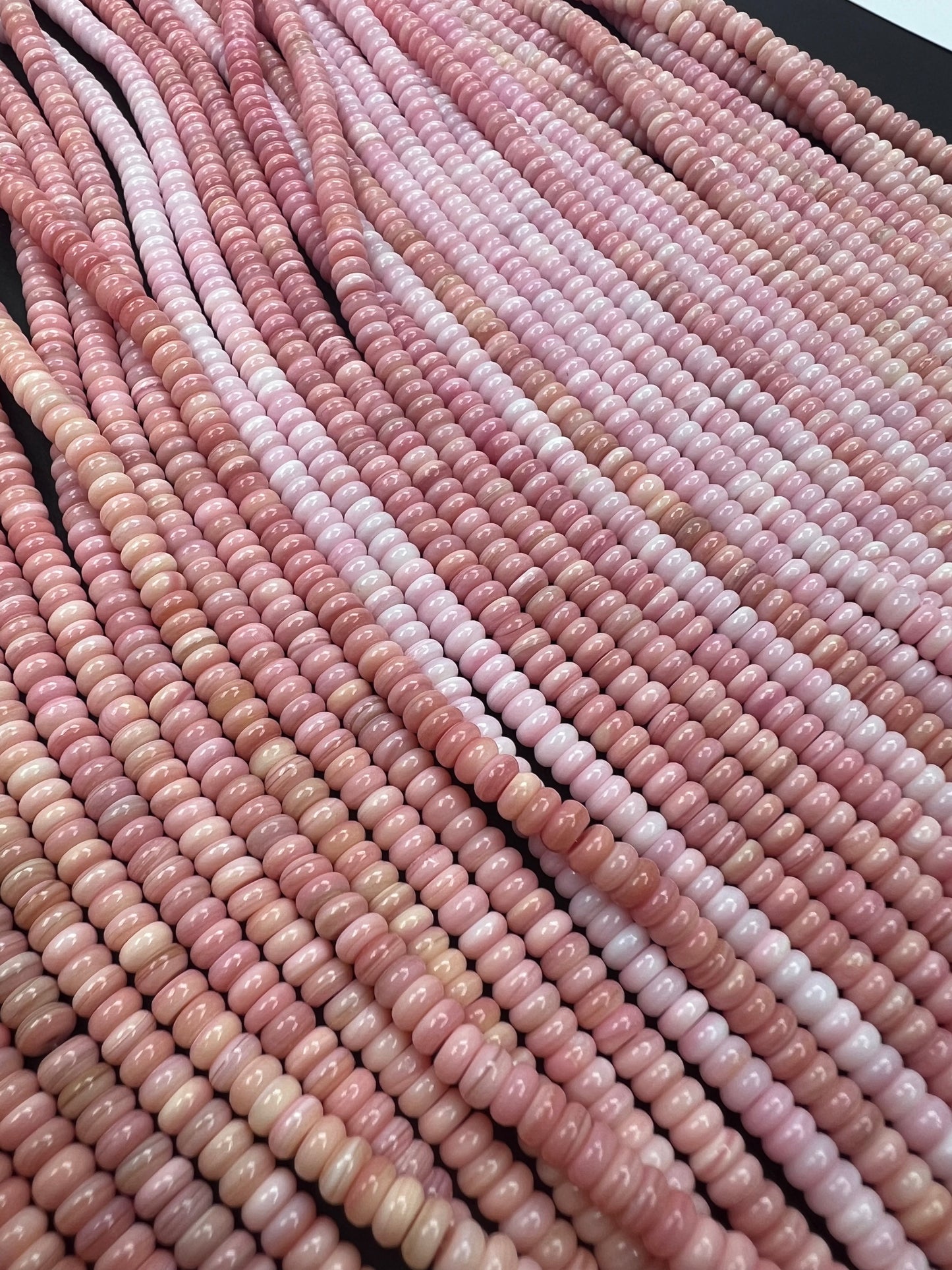 Pink Shell Rondelle Beads Strand 5mm